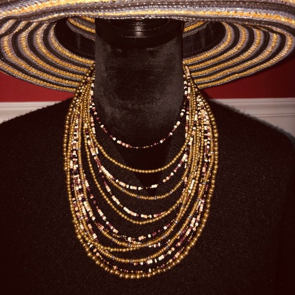 PRICE IS FIRM! VINTAGE 14-Strand Beaded Necklace - Picture 3 of 8